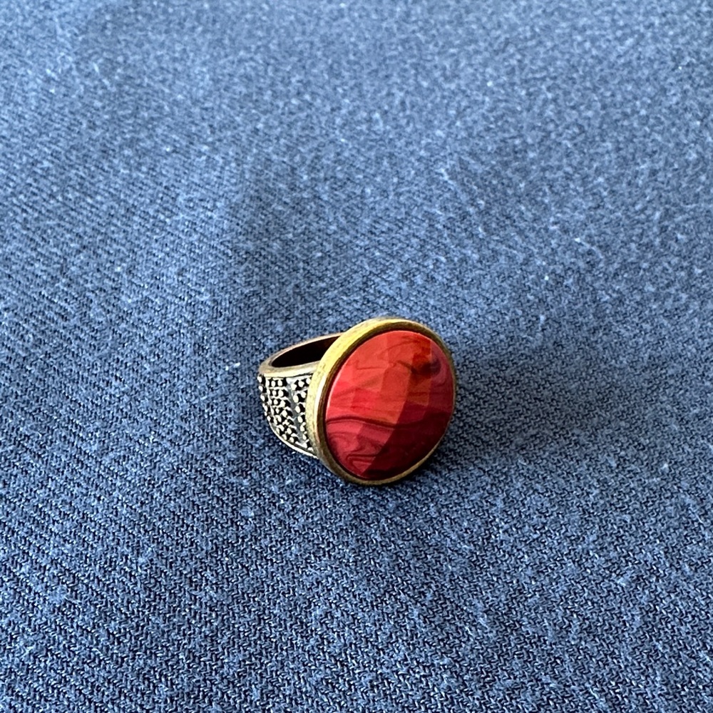 Lia Sophia Red and Gold Ring
